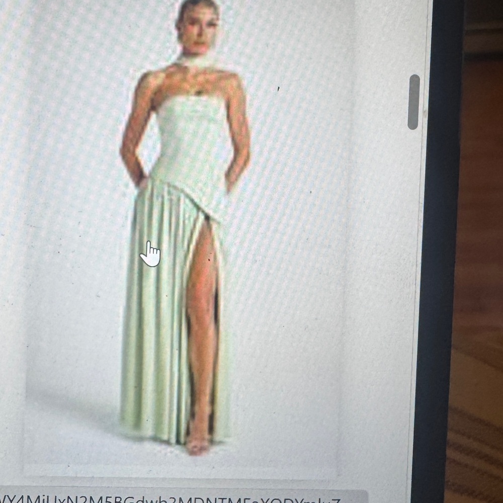 Baby boo Maliyah Sage Green Asymmetrical Slit Maxi Dress